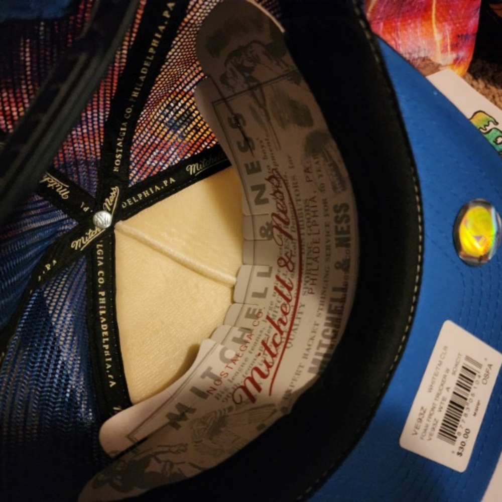 🏀🌃 Oklahoma City Mitchell & Ness hat, BRAND NEW, adjustable, white+blue 🌃🏀 - Picture 6 of 6